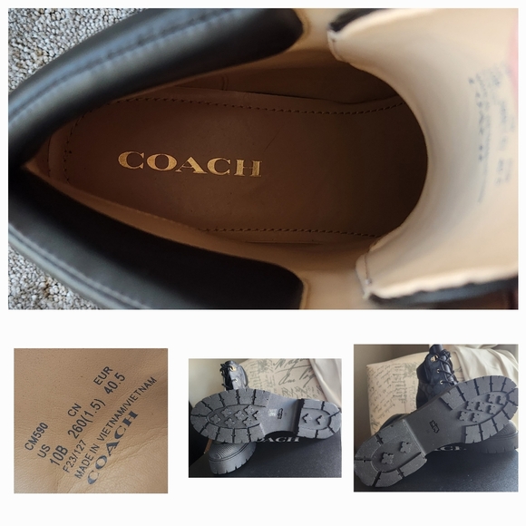 COACH Royce Sig Boot Black & Coal NWT - Picture 11 of 13
